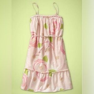 Gap Kids Girls Cami Waster Pastel Floral Ivory Pink Dress